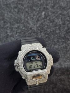 Pass Diamond <b>Tester</b> Quartz Digital Moissanite DW6900 Watch Case <b>Gold</b> Plated VVS Diamond Iced Bezel Luxury Jewelry Parts Kids - Product Image 3