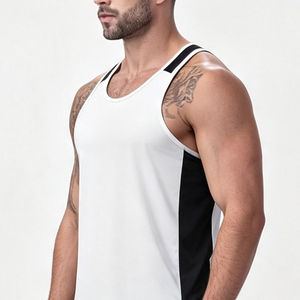 Contrast Color <b>Men's</b> <b>Compression</b> Tank Top Quick Dry Breathable Running <b>Vest</b> Gym Wear Training Sports - Product Image 5