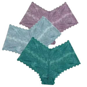 <b>Women</b> Floral Lace <b>Boyshort</b> Panties Scalloped Edge Sheer Mesh Mid‑rise Ladies Seamless Lace <b>Underwear</b> Multi‑color Wholesale Bulk - Product Image 4