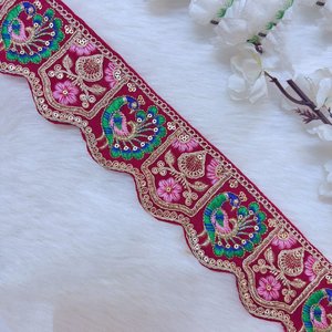Ribete de encaje bordado a mano con cuentas al por mayor, aplique de diseñador para prendas, vestidos de novia y accesorios de moda - Product Image 5