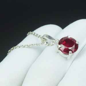 Pendentif en rubis rouge sang africain, argent sterling 925, pierre précieuse vintage, bijou de guérison, cadeau, collier - Product Image 4