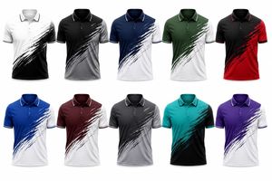 Chemise à manches courtes unie pour homme, de haute qualité, respirante, à séchage rapide, en polyester/coton tricoté, style décontracté - Product Image 6