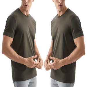 T-shirt pour homme à col rond, tissu doux au toucher, manches courtes, style décontracté, respirant, vêtement d'été essentiel - Product Image 5