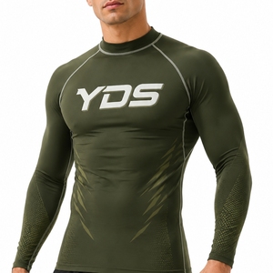 Men Long Sleeve Compression Shirt Premium Comfort Performance Fit Quick Dry <b>Athletic</b> Top Stretch Active Power Flexible Motion - Product Image 1