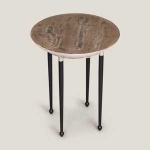 Table d'appoint ronde de la collection Casa moderne avec pieds en métal noir, design contemporain, meubles durables pour la maison, utilisation dans le salon - Product Image 2