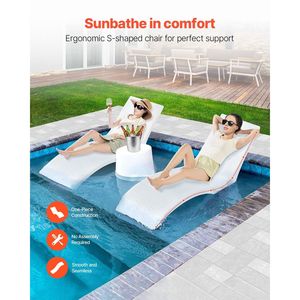 Set of 2 Chaise Lounger Inside <b>Pool</b> Lounge <b>Chairs</b> <b>Floating</b> <b>Pools</b> Floatin for up to 5\" Water Depths <b>Pool</b> Lounge <b>Chairs</b> Pillow - Product Image 2