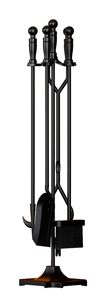 Wrought Iron Fireplace <b>Tool</b> Set with Stand 5 Piece Poker Tongs Shovel Brush Set - Product Image 5