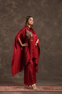 <b>Kaftan</b> <b>Top</b> with Pant Maroon - Product Image 2