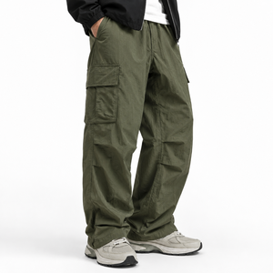 Custom Men's Nylon <b>Parachute</b> Cargo <b>Pants</b> Baggy Wide Leg Adjustable Ankle Y2K Streetwear Trousers - Product Image 3