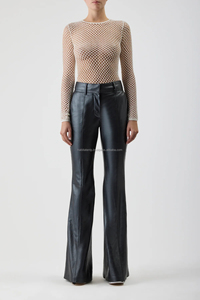 High End Genuine Leather Pants for Women 100% Sheepskin Straight Style Leg Casual Long Trousers Jeans Style Fit Pantalon Fashion - Product Image 5