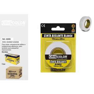 Nastro isolante Criscolor bianco 19mmx20m in PVC per impianti elettrici e riparazioni - Product Image 1