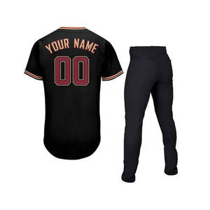 Uniforme de béisbol personalizado 100% poliéster para hombre, incluye camiseta y pantalón en color personalizado - Product Image 2