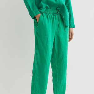 Pantalones de Mujer a la Moda, Ecológicos, con Estampado Animal Vintage, de Poliéster, Corte Bootcut, Cintura Alta, con Cordón y Cinturón - Product Image 2