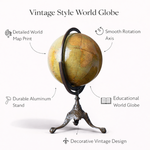 Classic Aluminum Rotating Desk Globe with Plastic Stand |Geography Globe for Students & Teachers| Stylish Office Desk Decoration - Product Image 5