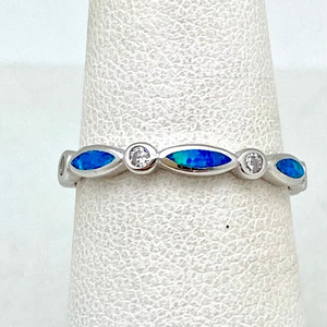 Blue <b>Opal</b> <b>Ring</b> Elegant Gemstone Jewelry Women Gift Handmade Adjustable Wholesale Supplier - Product Image 1