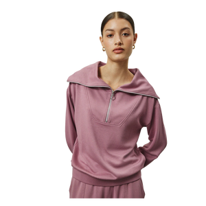 เสื้อสเวตเชิ้ตโอเวอร์ไซส์ทรงหลวมสำหรับผู้หญิง คอวี แขนยาว สีพื้น ผ้าฝ้ายถัก 100% ระบายอากาศได้ดี มีซับในด้านหน้า สไตล์ฤดูใบไม้ร่วง - Product Image 2