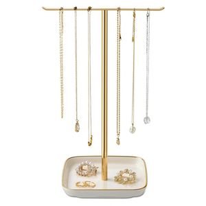 ชั้นวางของ, ที่เก็บเครื่องประดับ, ของขวัญสำหรับจัดระเบียบเครื่องประดับ, ที่เก็บเครื่องประดับดีไซน์หรูหรา, แท่นวางเครื่องประดับเคลือบทอง, ชั้นโชว์เครื่องประดับสำหรับร้านค้า - Product Image 6