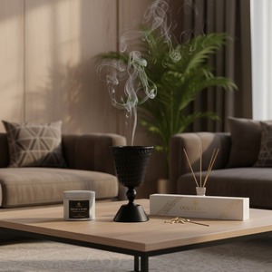 Brûleur d'encens arabe de luxe, porte-encens Oud Bukhoor, encensoir en métal de qualité supérieure pour la décoration de la maison du Moyen-Orient, coffret cadeau d'encens Oud - Product Image 2