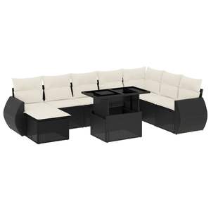 Conjunto de Sofás Modulares Grandes de Ratán PE Negro para Jardín, Muebles Modulares Elegantes para Exteriores - Product Image 2