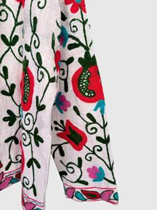 Veste à col châle brodée à la main avec motif floral, manches longues, taille plus, en coton, pour femme, style Prairie Chic, idéale pour le printemps - Product Image 3