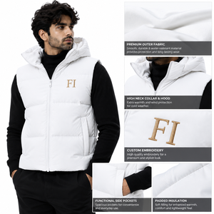 Gilet matelassé décontracté pour homme, veste sans manches à col montant et fermeture éclair, style streetwear Y2K, vente en gros, fournisseur personnalisé USA - Product Image 5