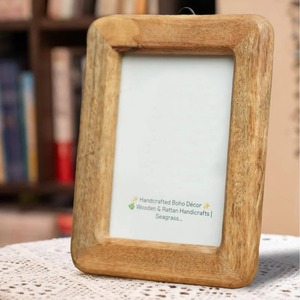 Handmade Foldable Wooden Photo <b>Frame</b> Rectangular Rustic Elegant Vintage Modern Tabletop Decor Vertical Orientation - Product Image 1