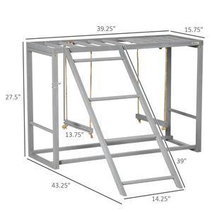 Altalena per 3-4 uccelli, accessorio per pollaio in legno con più posatoi e scaletta per galline, gioco di attività per attrezzature per polli - Product Image 3