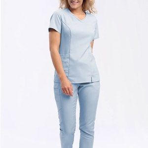 Custom Unisex <b>Scrub</b> Shirt Short Sleeve Multi Pockets <b>Scrub</b> <b>Tops</b> - Product Image 4