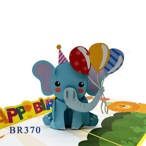 Carte Pop-up d'Anniversaire Éléphant Faite à la Main en Papier 3D, Meilleur Choix pour la Vente en Gros, Marque Vietnamienne Tendance Viet-craft - Product Image 1