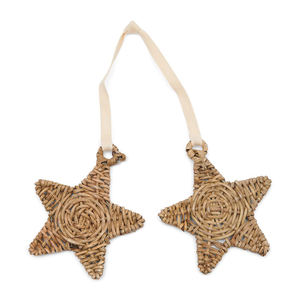 Unique Handcrafted Rattan <b>Star</b> Christmas Hanging <b>Decor</b> with Ribbon Strap, Eco-Friendly Woven Sculpture - Product Image 1