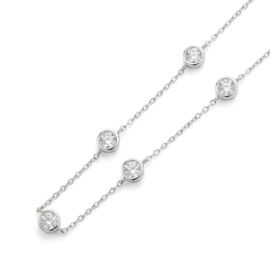 Luxury Cinq <b>Bubbles</b> Moissanite Pendant Necklace in 925 Sterling Silver for Women <b>Wedding</b> Party Gift Jewelry Handmade - Product Image 5