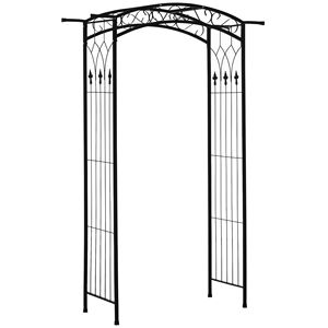 Arco da Giardino in Metallo Nero da 2,1 m con Barra di Estensione Superiore Resistente alle Intemperie, Supporto Funzionale per Cerimonie Nuziali e Feste - Product Image 1