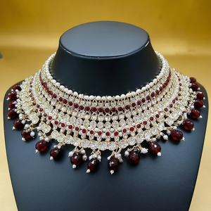 Conjunto de Collar Choker de Diseño 10575612MR, Joyería de Moda con Cuentas de Perlas y Piedras Austríacas Brillantes - Product Image 3