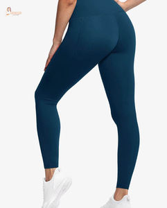 Leggings et pantalons de jogging pour femmes 100% Coton, tricotés unis, décontractés, taille haute, respirants, écologiques, effet gainant - Product Image 1