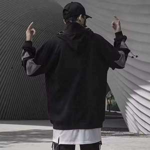 Sudadera con Capucha Personalizada con Logotipo para Hombre, Estilo Techwear, Streetwear, Táctica, Cyberpunk, Ninja, Multibolsillos, Urbana, Hip Hop, Negra, Oversize - Product Image 3