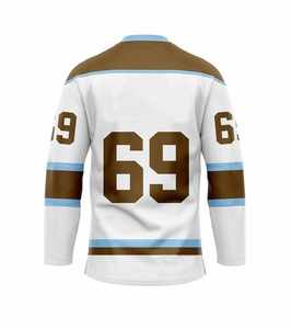 Jersey de Hockey sobre Hielo Personalizado de Alta Calidad, Nuevo, Sublimado, Transpirable, de Poliéster/Nailon, Cuello en V, Color y Logotipo Personalizables, Unisex - Product Image 4