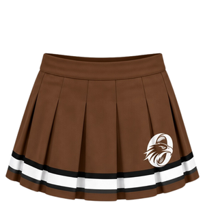 Jupe plissée marron sublimée pour cheerleading, bas de tenue sportive d'équipe, vêtements d'entraînement, performance et compétition - Product Image 1
