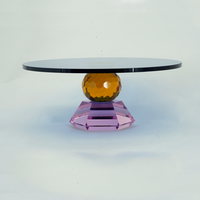 Socle de décoration de table en cristal K9 facetté de luxe pour centre de table d'événement de mariage
