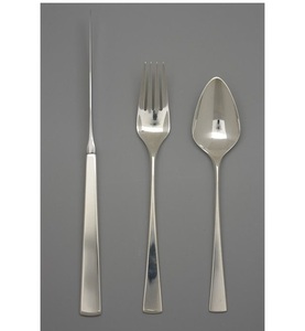 Ensemble de couverts modernes en argent plaqué, 3 pièces, fourchette, couteau, cuillère en acier inoxydable, vaisselle - Product Image 1