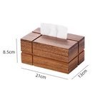 Boîte à mouchoirs en bois d'acacia de luxe, porte-serviettes rectangulaire fait à la main pour la décoration de la maison, de l'hôtel et du restaurant - Product Image 3