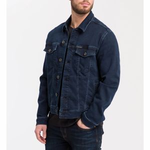 Men's Dark Blue Denim <b>Jacket</b> Regular Fit Turn-down Collar Single Breasted Casual Style Washed Cotton Dungaree <b>Jackets</b> Denim - Product Image 1