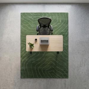 Tapis en laine noué à la main à motif floral classique, design texturé à lignes organiques, tapis décoratif doux pour salon et chambre à coucher - Product Image 5