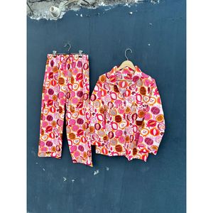 Women's Printed Dot Pattern Long Sleeve Pajama Set Casual Loose Fit Two Piece Turn-down Collar Spring <b>Summer</b> Wear - Product Image 3