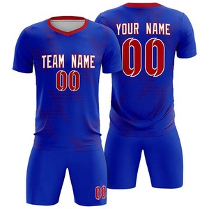 Conjunto de Uniforme de Fútbol Personalizable, Cuello Redondo, Impresión Digital, 100% Poliéster, Transpirable, de Secado Rápido, Manga Corta, Unisex, para Adultos - Product Image 1