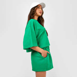 Nuevo Conjunto de Dos Piezas de Algodón 100% para Mujer a Precio Económico y Gran Venta / Conjunto de Dos Piezas de Camiseta Corta Informal de Algodón de Última Moda para Mujer - Product Image 3