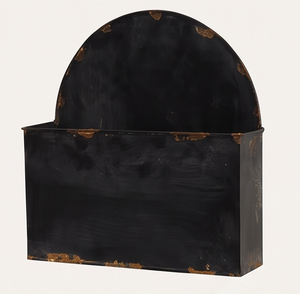 Boîte aux lettres élégante en métal galvanisé noir, autoportante, étanche, finition mate, murale, pour jardin ou bureau - Product Image 1