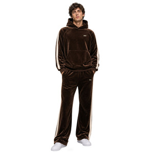 Men's Velvet Quarter Zip Oversize Hoodies Pants <b>Rhinestone</b> Piping Stand Collar Heavyweight Custom Solid Velour <b>Jacket</b> sweatpants - Product Image 6