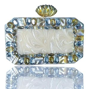 resin clutch Clutch Bag Hand Bag Acrylic Clutches for Women Bridal Clutches for <b>Wedding</b> Celebrities Party Evening Marble - Product Image 1