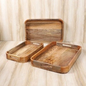 ถาดเสิร์ฟไม้ทำมือพร้อมลวดลายแกะสลักแบบวินเทจและไม้ขัดเงาคุณภาพพรีเมียมเพื่อความหรูหราสำหรับเสิร์ฟอาหาร - Product Image 6