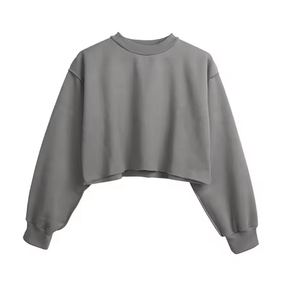 Sudadera Corta de Otoño para Mujer, al por Mayor, de Alta Calidad, 100% Algodón, Forro Polar, Transpirable - Product Image 5